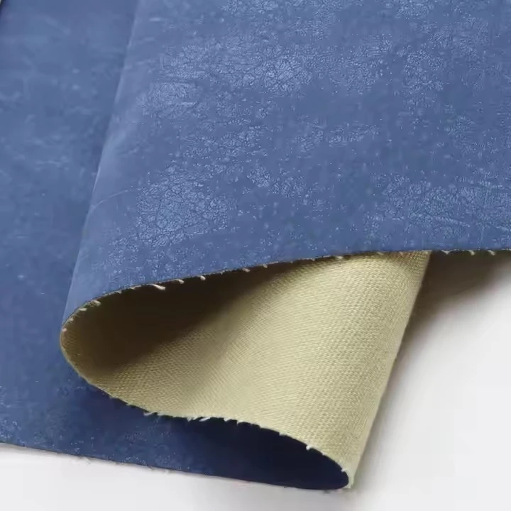 Blue Synthetic PU Faux Leather Imitation Leather Material For Leather Jacket Dressed Skirts Coats Clothes Accessories